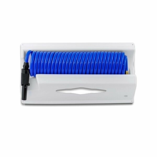 Whitecap Marine Hardware Blue Coiled Hose with Mounting Case P-0443